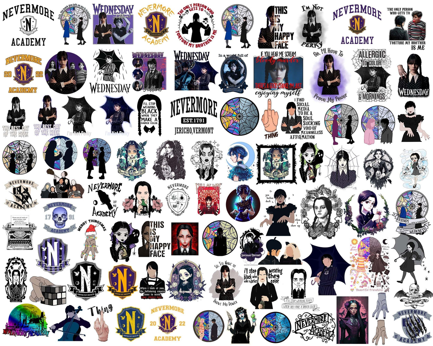 320+ Wednesday Addams PNG, Addams Family file, Netflix series bundle, Wednesday sublimation
