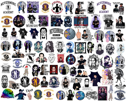 320+ Wednesday Addams PNG, Addams Family file, Netflix series bundle, Wednesday sublimation
