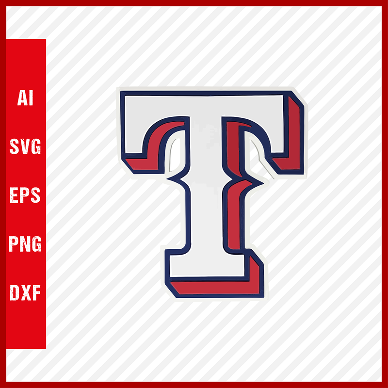Texas Rangers Logo MLB Svg Cut Files Baseball Clipart