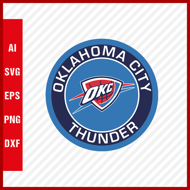 NBA Oklahoma City Thunder Logo Svg Cut Files Basketball Clipart