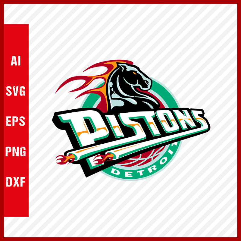NBA Detroit Pistons Logo Basketball Team Svg Cut Files Basketball Clipart