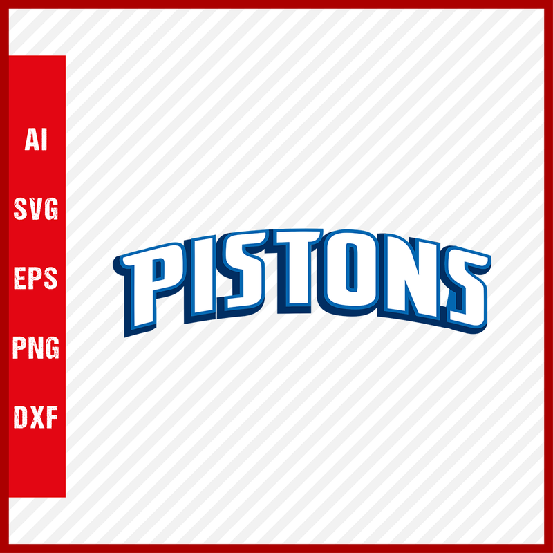 NBA Detroit Pistons Logo Basketball Team Svg Cut Files Basketball Clipart