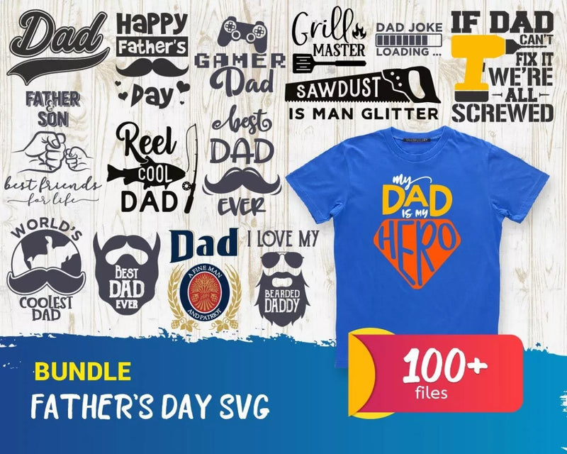 Father's Day Svg Files for Cricut and Silhouette - Clipart & Cut Files