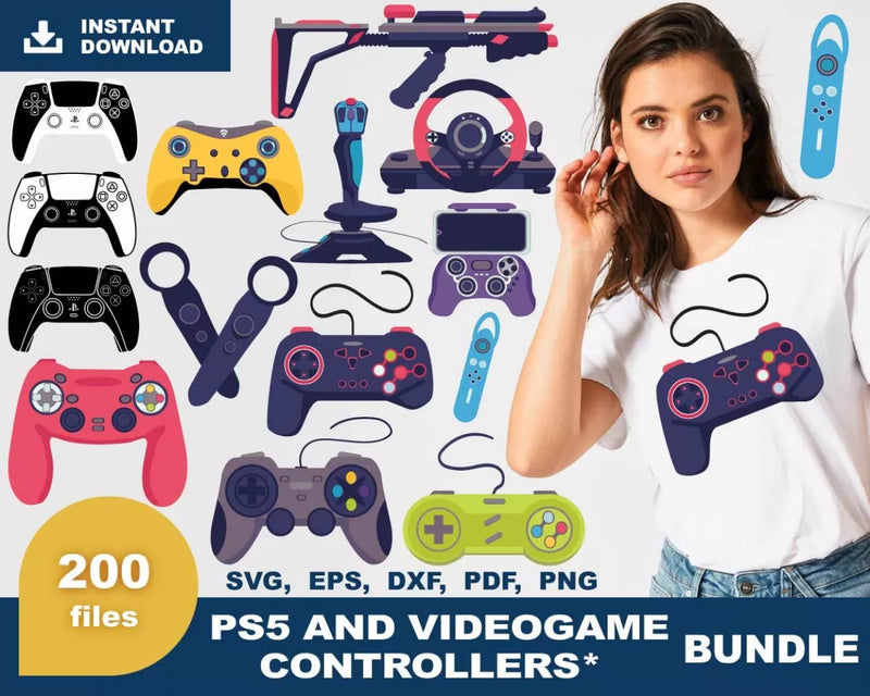 Video Game Controller PNG & SVG Files for Cricut and Silhouette, Clipart & Cut Files
