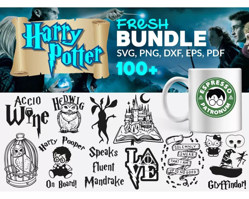 Harry Potter Svg Files for Cricut and Silhouette, Cut Files & Clipart