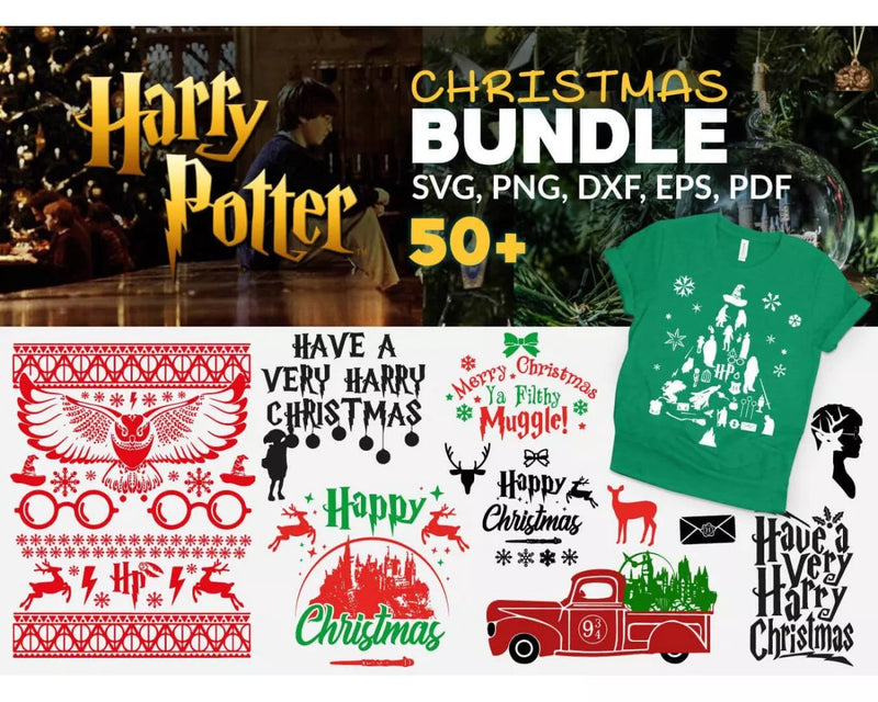 Harry Potter Christmas Svg Files for Cricut and Silhouette, Clipart & Cut Files