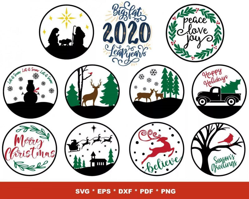 Christmas Ornament Svg Files for Cricut and Silhouette - Clipart & Cut Files