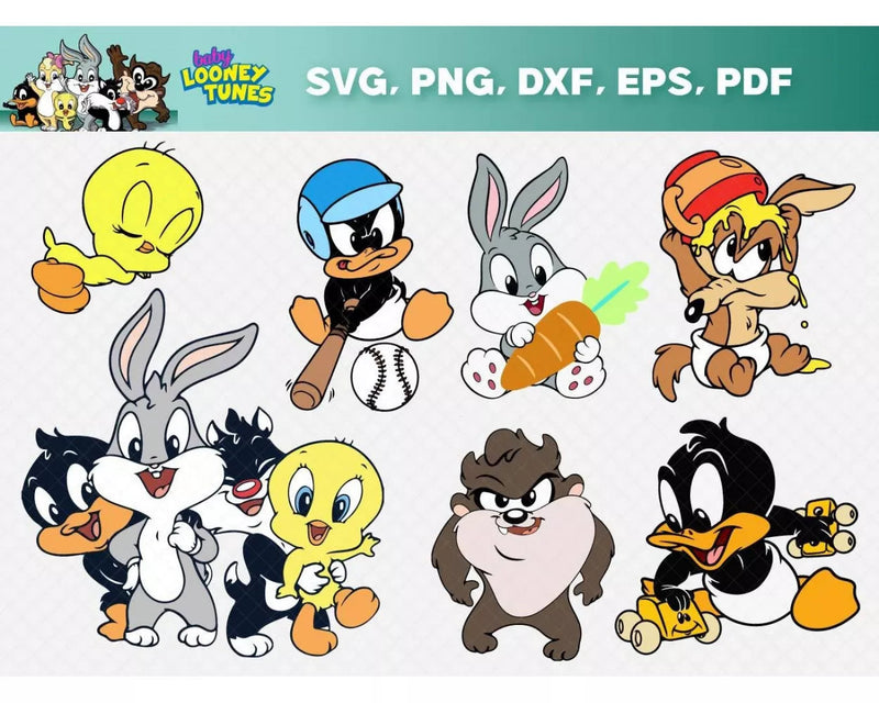 Looney Tunes Svg Files for Cricut and Silhouette, Clipart & Cut Files