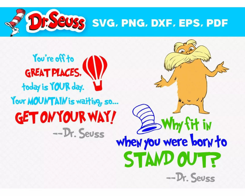 Dr Seuss Svg Files for Cricut and Silhouette - Clipart & Cut Files