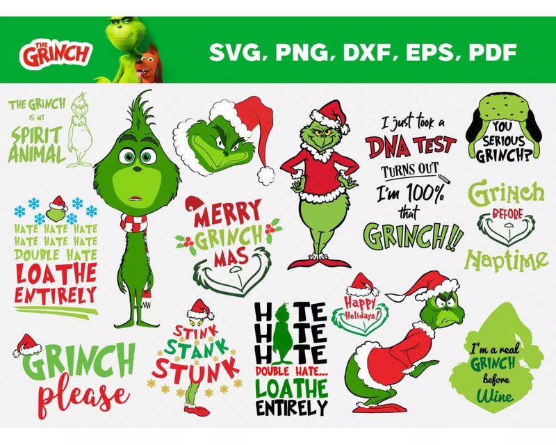 The Grinch Svg Files for Cricut and Silhouette, Grinch Clipart & Cut Files