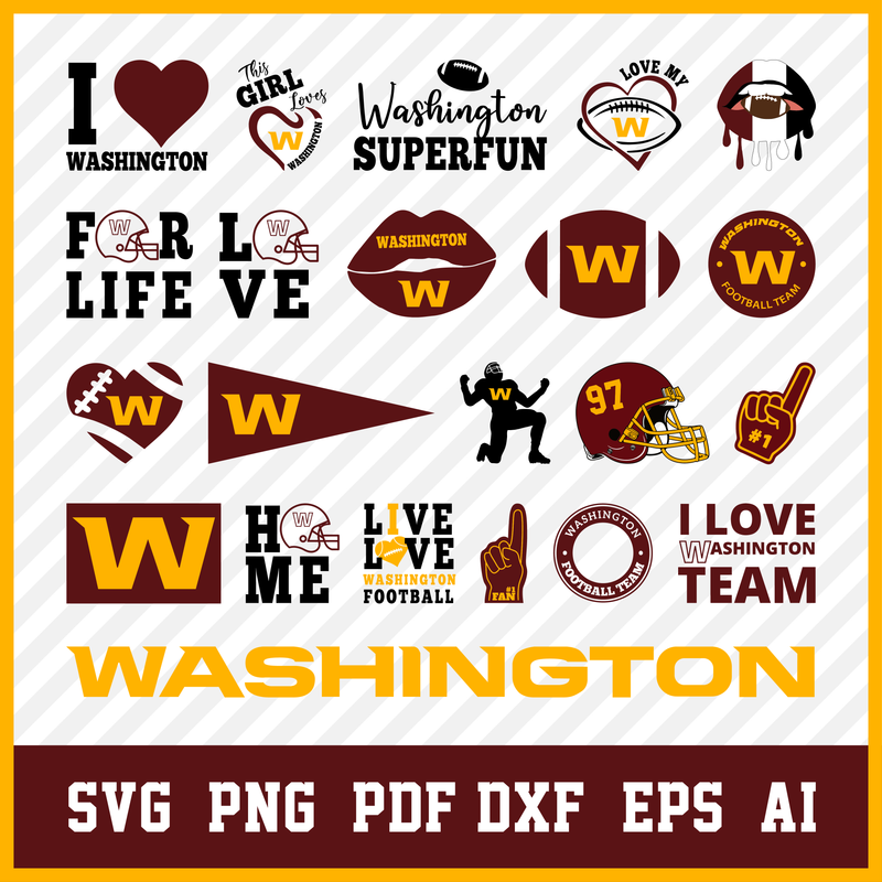 Washington Football Team Svg Bundle, Washington Football Team Svg, Washington Football Team Logo, Washington Football Team Clipart, Football SVG bundle, Svg File for cricut, NFL Svg