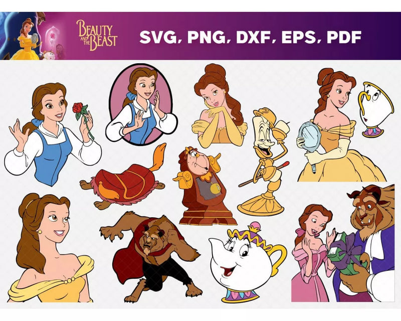 Beauty and the Beast Svg Files for Cricut and Silhouette - Clipart & Cut Files