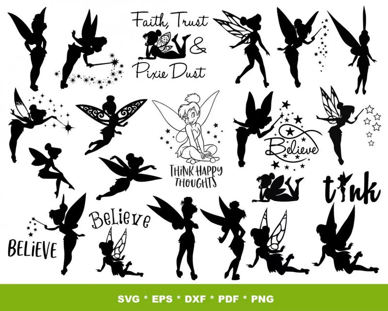 Tinker Bell PNG & SVG Files for Cricut and Silhouette, Tinker Bell Clipart & Cut Files