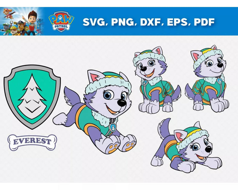 Skye Paw Patrol SVG, Chase Paw Patrol SVG, Marshall SVG For Cricut, Sesame Street Characters Clipart Bundle