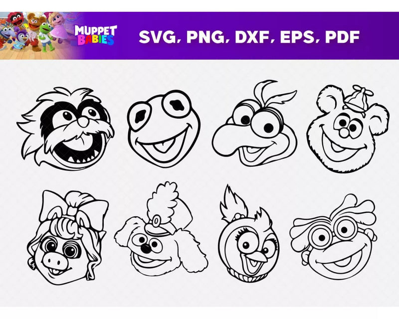 Muppet Babies Svg Files for Cricut and Silhouette, Clipart & Cut Files