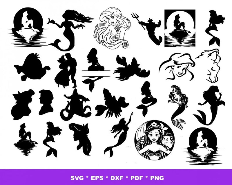 Ariel Svg Files for Cricut and Silhouette - Cut Files & Clipart Images
