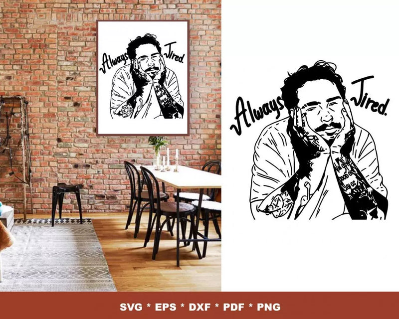 Post Malone PNG & SVG Files for Cricut and Silhouette, 250+ Clipart & Cut Files