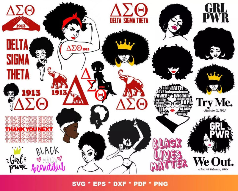 Afro Svg Files for Cricut and Silhouette - Afro Clipart & Cut Files