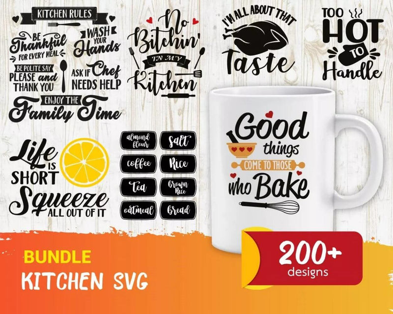 Kitchen Svg Files for Cricut and Silhouette - Kitchen Clipart Images