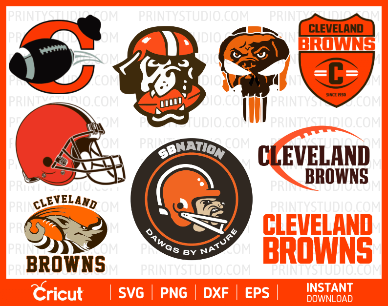 Cleveland Browns SVG Files for Cricut / Silhouette, Browns Clipart & PNG Files