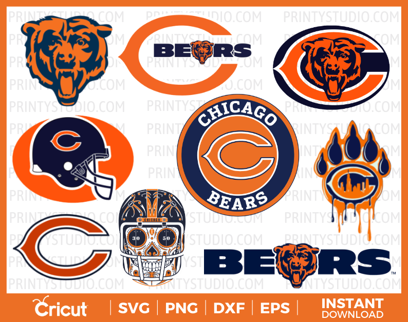 Chicago Bears SVG Files for Cricut / Silhouette, Bears Clipart & PNG Files