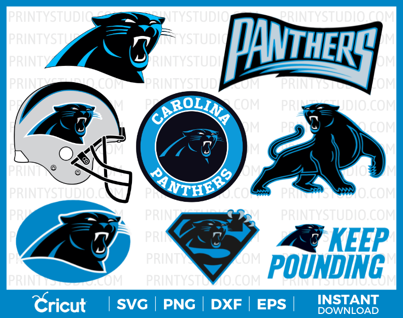 Carolina Panthers SVG Files for Cricut / Silhouette, Panthers Clipart & PNG Files
