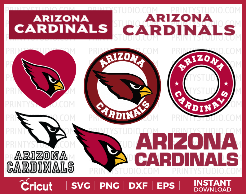 Arizona Cardinals SVG Files for Cricut / Silhouette, Cardinals Clipart & PNG Files