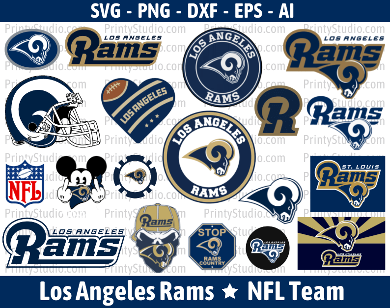 Los Angeles Rams SVG Files for Cricut and Silhouette, Rams Clipart & PNG Files
