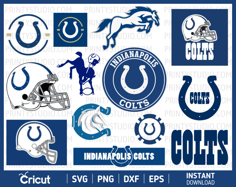 Indianapolis Colts SVG Files for Cricut / Silhouette, Colts Clipart & PNG Files