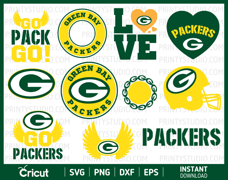 Green Bay Packers SVG Files for Cricut / Silhouette, Packers Clipart & PNG Files