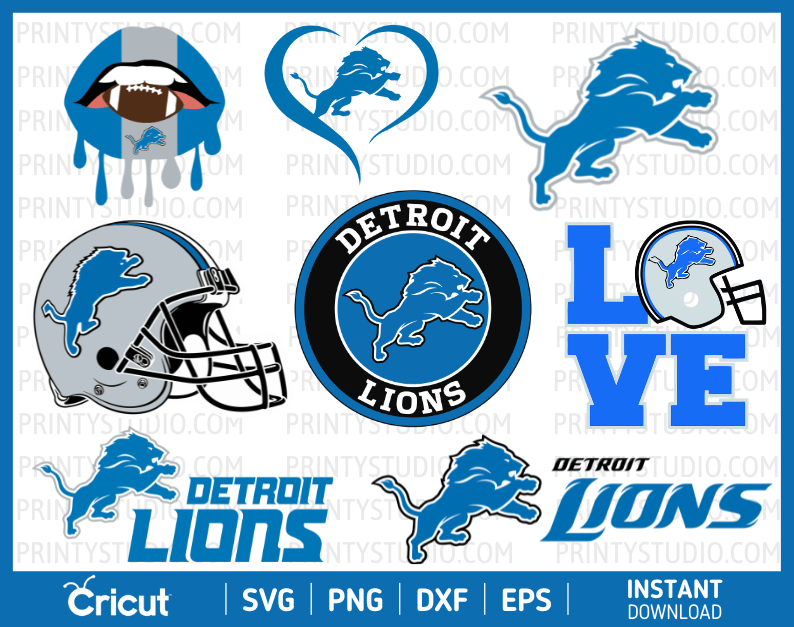 Detroit Lions SVG Files for Cricut / Silhouette, Lions Clipart & PNG Files