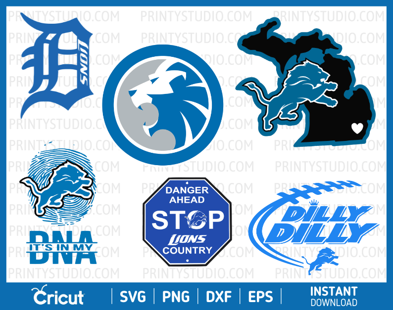 Detroit Lions SVG Files for Cricut / Silhouette, Lions Clipart & PNG Files