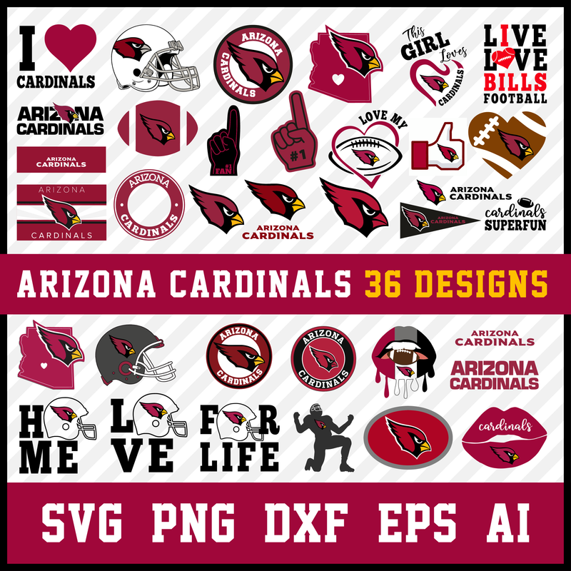 Arizona Cardinals Svg Bundle - 36 Designs, Cardinals Svg, Arizona Cardinals Logo, Cardinals Clipart, Football SVG bundle, Svg File for cricut, Nfl Svg