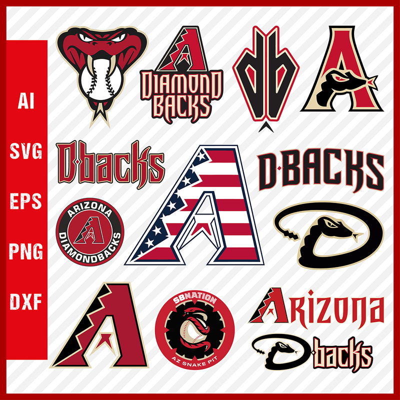 Arizona Diamondbacks MLB svg Cut Files Baseball Clipart Bundle