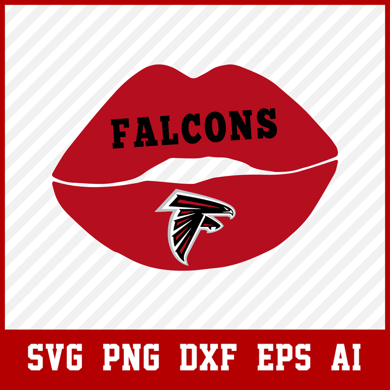 Atlanta Falcons Lips SVG, Atlanta Falcons PNG, Football for Cutting Machine, NFL Svg