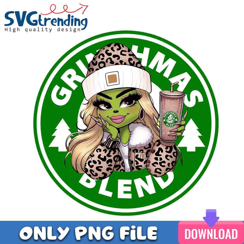 Leopard Grinchmas Blend PNG Lovely Grinch Lady PNG Instant Download