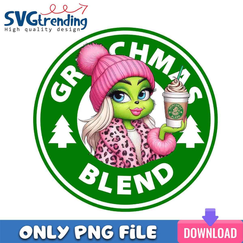 Pink Grinchmas Lady PNG Grinchmas Blend PNG Instant Download