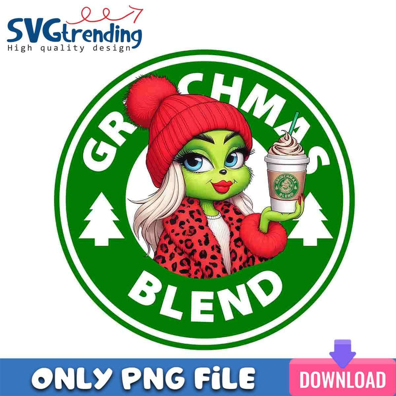 Red Leopard Grinch Lady PNG Merry Grinchmas PNG Instant Download