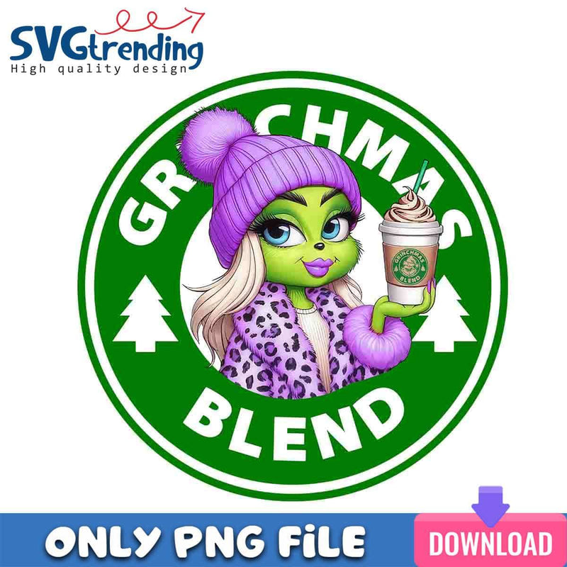 Purple Leopard Grinch Lady PNG Grinchmas Vibes PNG Instant Download