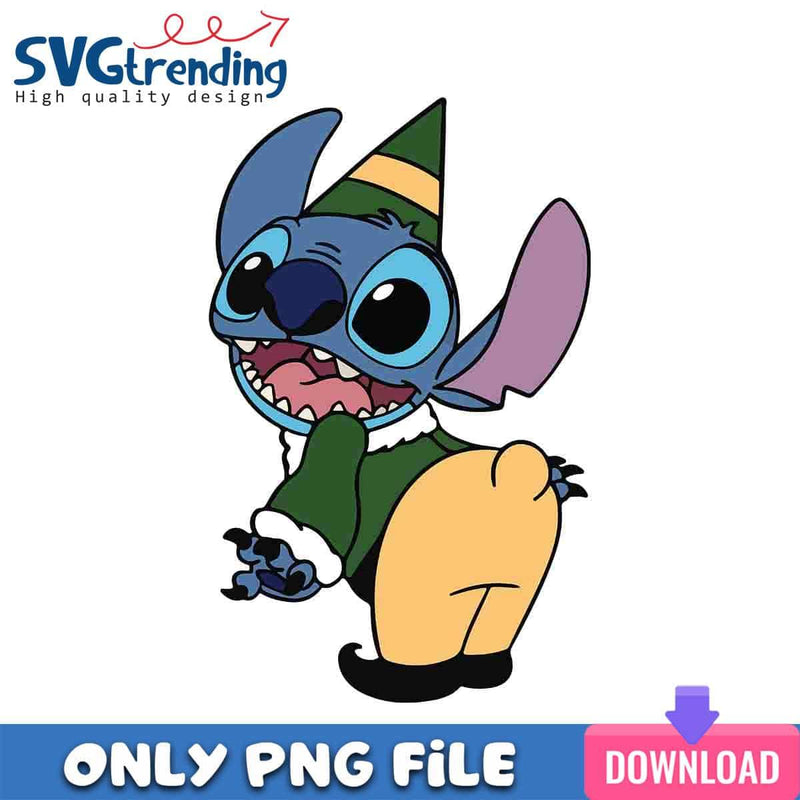 Funny Stitch ELF PNG Stitch and Lilo PNG Instant Download