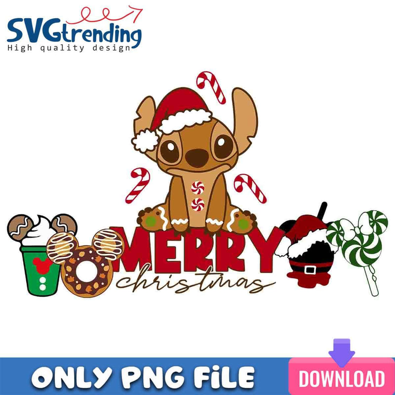 Stitch Gingerbread PNG Stitchmas PNG Instant Download