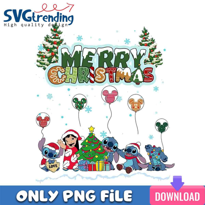 Merry Stitch Christmas PNG Stitch And Friends PNG Instant Download