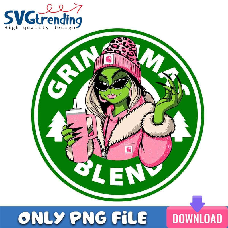 Grinchmas Blend Pink Lady PNG Grinch Christmas PNG Instant Download