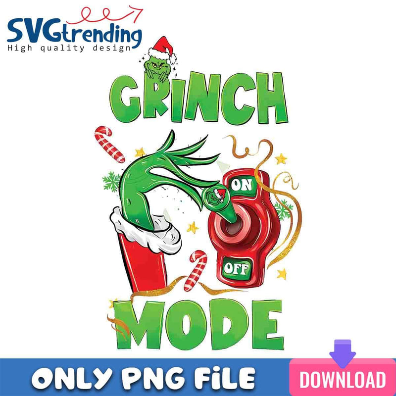 Red Grinch Mode PNG Grinch Vibes PNG Instant Download