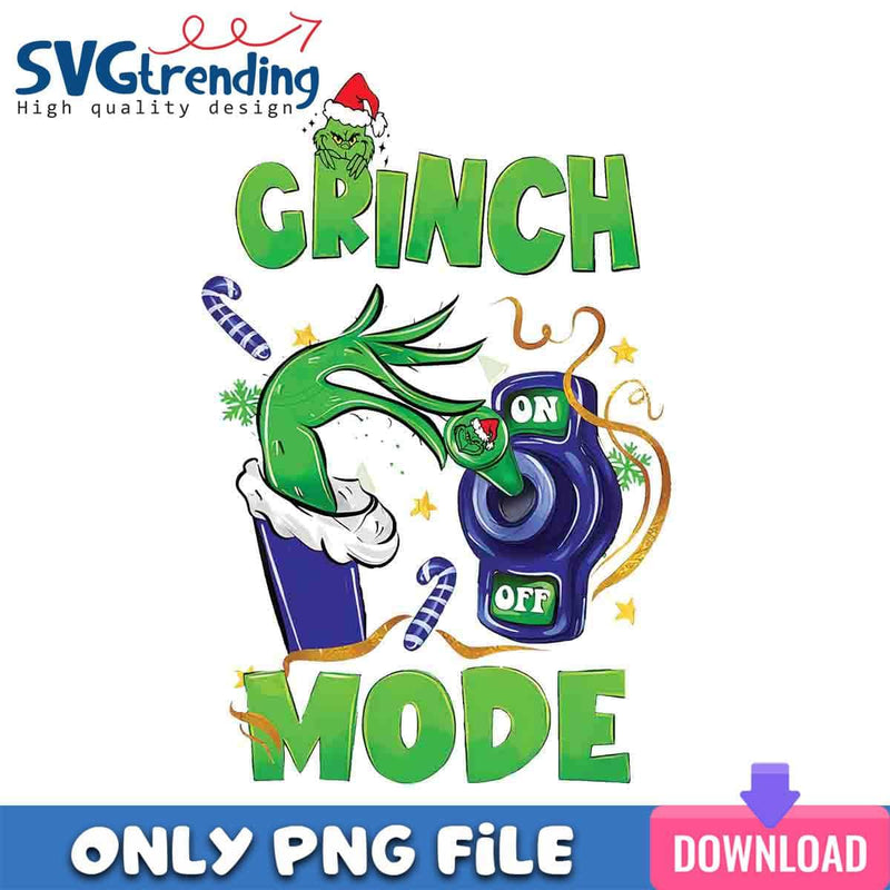 Blue Grinch Mode PNG Christmas Grinch PNG Instant Download