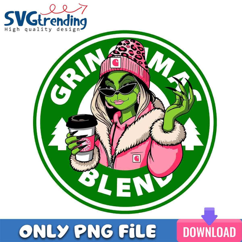 Lady Grinch Wears Glass PNG Grinchmas Blend PNG Instant Download