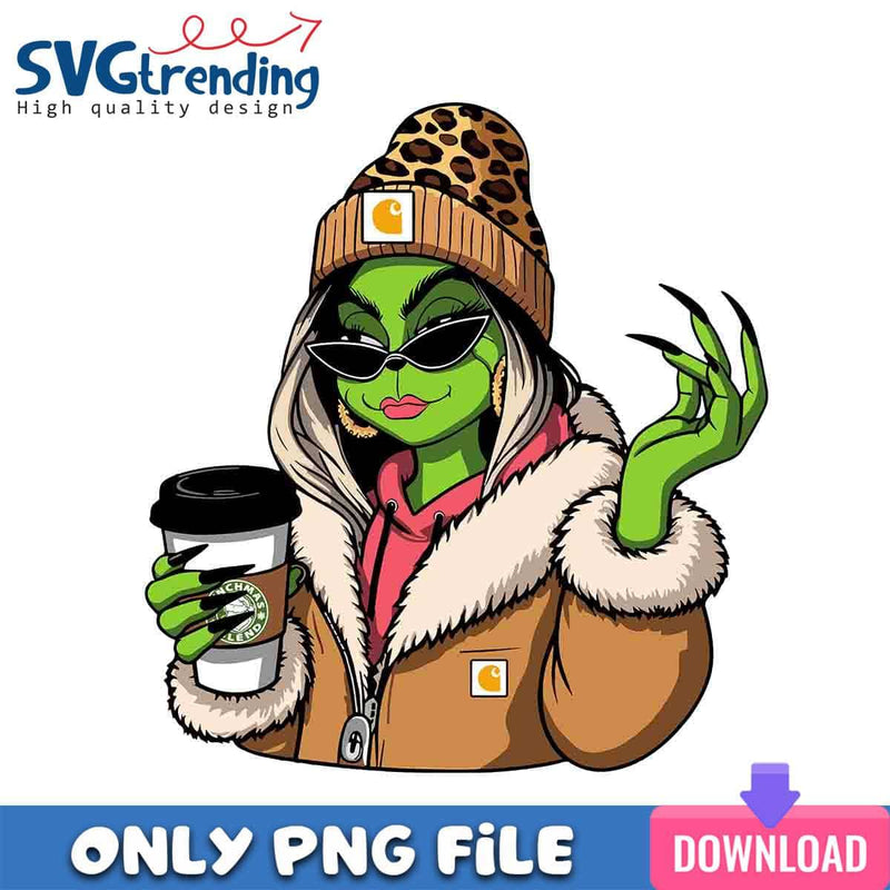 Cool Grinch Lady PNG Grinchmas Blend PNG Instant Download