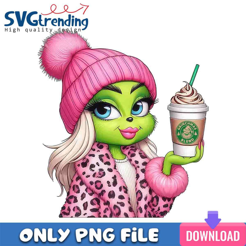 Cute Pink Grinch Girl PNG Grinchmas Blend PNG Instant Download