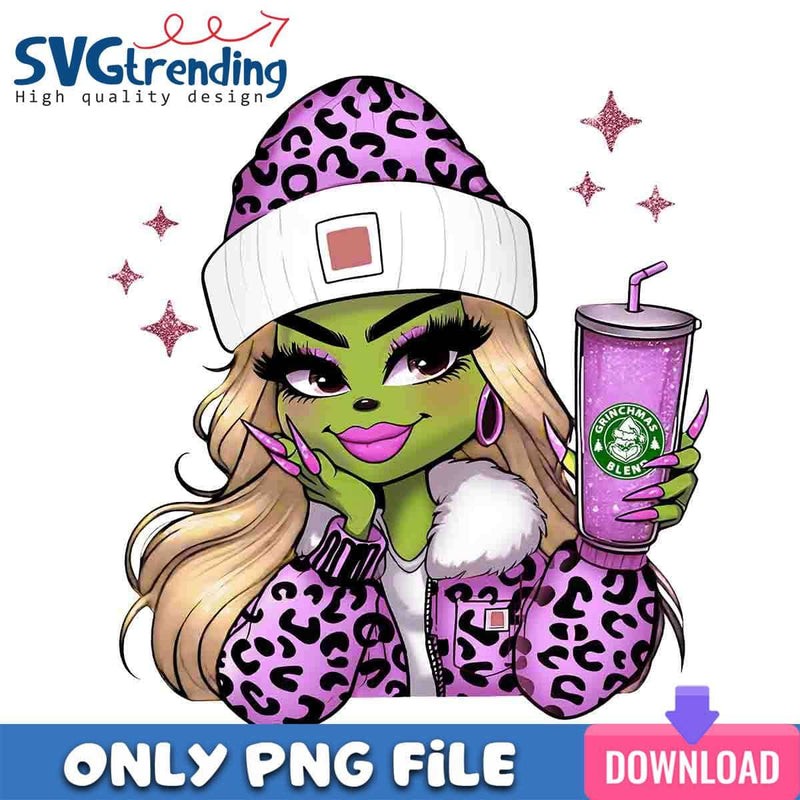 Beautiful Purple Grinch Lady PNG Grinchmas PNG Instant Download