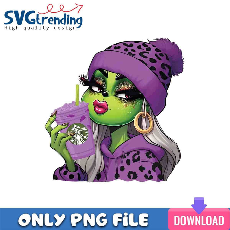 Purple Grinch Girl PNG Grinch Lady PNG Instant Download